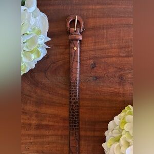 Lauren Ralph Lauren Brown Leather  Belt  Alligator Print